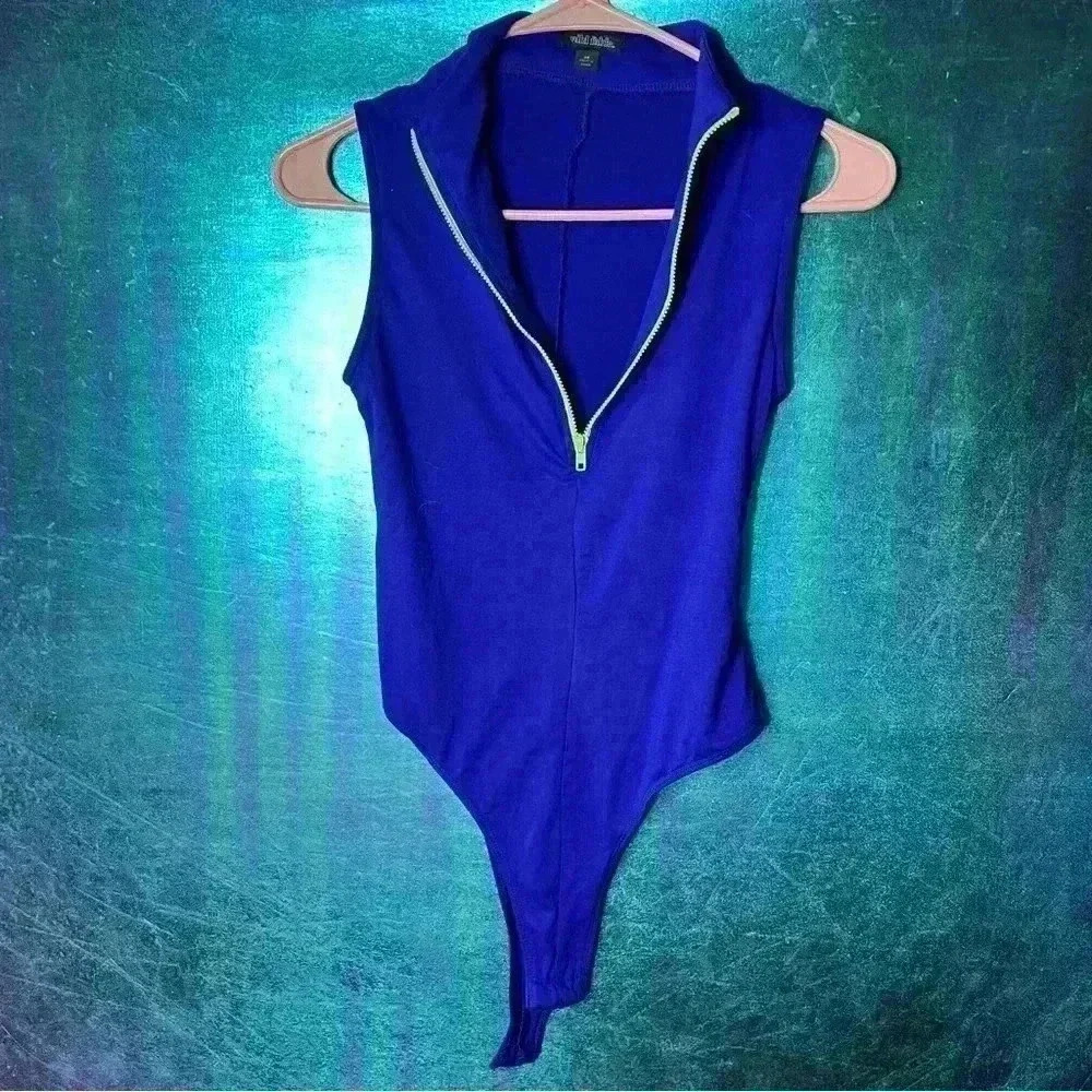 “Wild Fable blue zip-up bodysuit onsie, size XS. - Picture 2 of 6